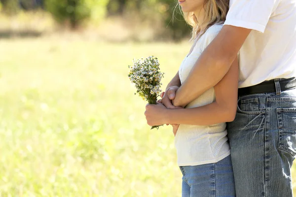 Couple in love outdoors — Stock Photo, Image