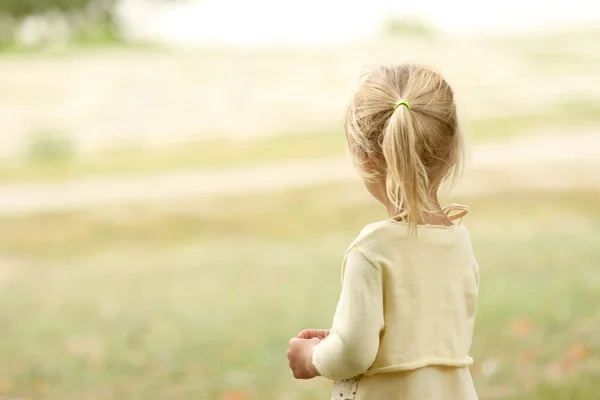 Bella bambina sulla natura — Foto Stock