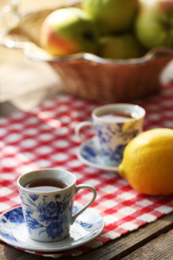 çay ve meyve açık havada piknik