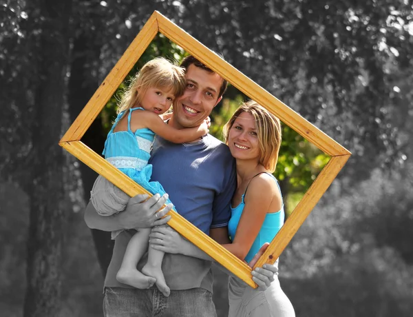 Rodina v rámu — Stock fotografie