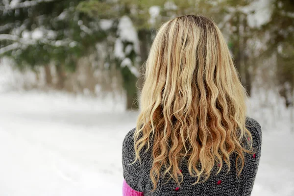 A menina no inverno — Fotografia de Stock