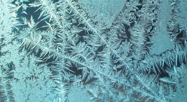 Мороз на стеклянном фоне — стоковое фото