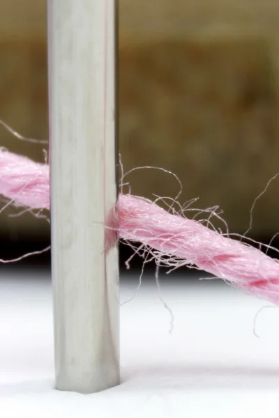 マクロの針と糸 — ストック写真