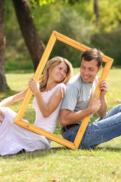 Couple in love in the frame — Stock Photo, Image