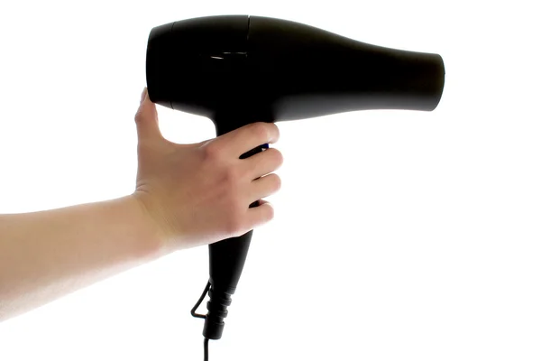 Hairdryer in hand isolated — Stock Photo, Image