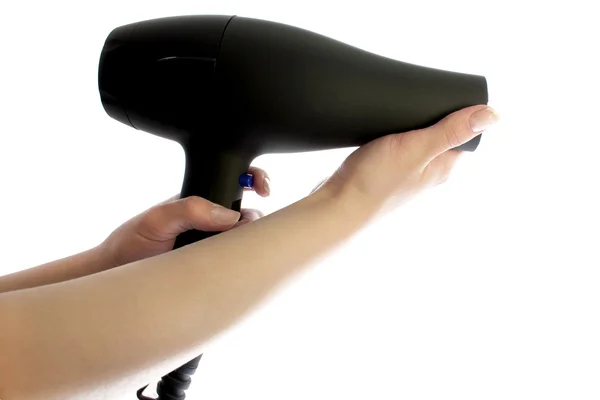 Hairdryer in hand isolate — Stock Photo, Image