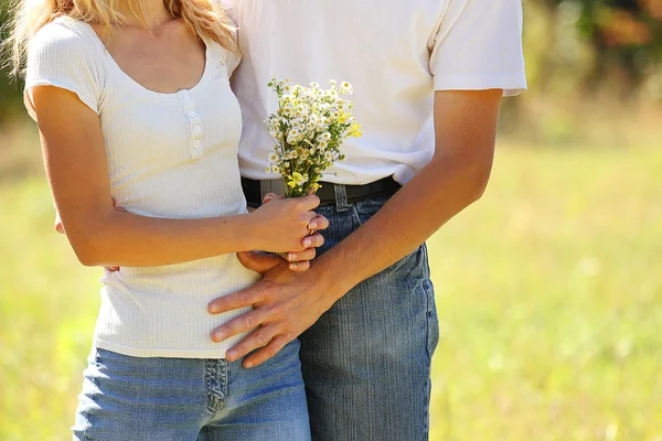 Couple in love outdoors — Stock Photo, Image