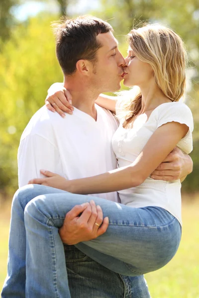 Couple in love outdoors — Stock Photo, Image