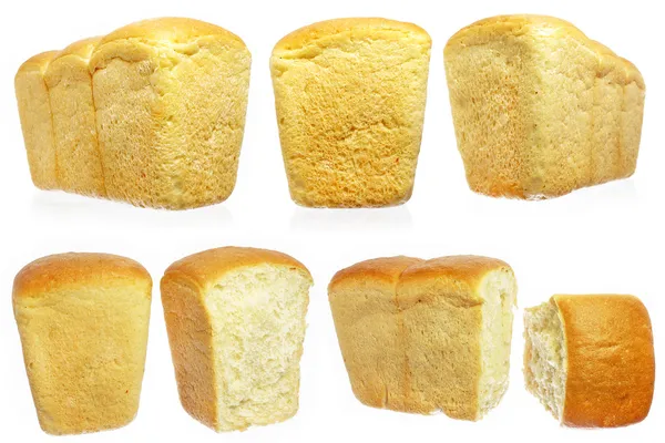 Collection loaf of bread isolated — Stock Photo, Image