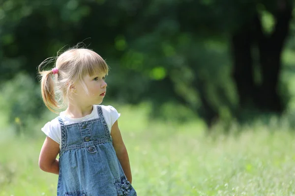 Vacker liten flicka på naturen — Stockfoto