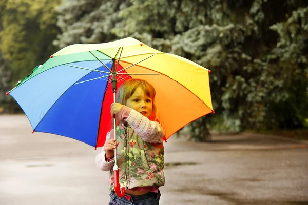 Beautiful little girl with an umbrella Royalty Free Stock Photos