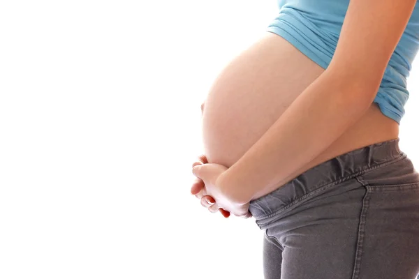 The pregnant woman on a white background — Stock Photo, Image