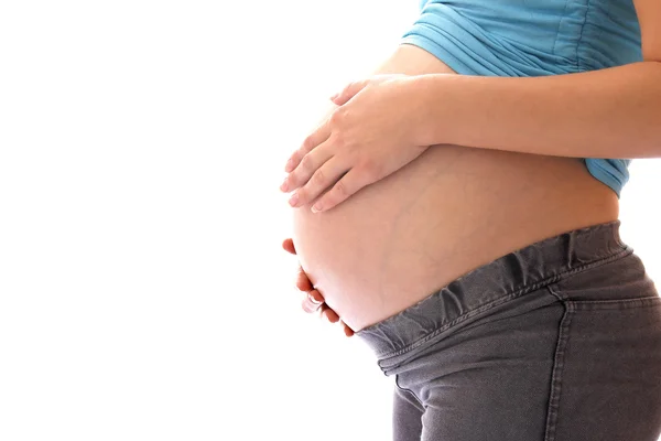 The pregnant woman on a white background — Stock Photo, Image