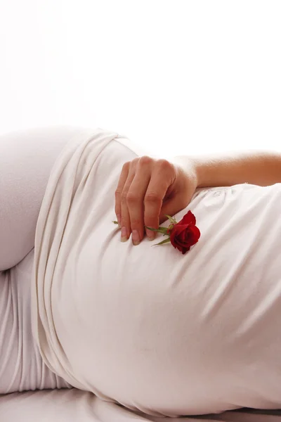 A stomach pregnant woman — Stock Photo, Image