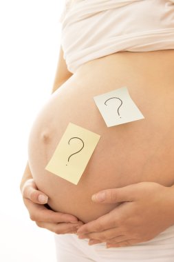 çıkartmaları ile hamile kadın