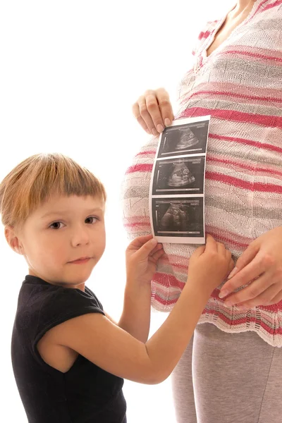 Femme enceinte avec bébé — Photo