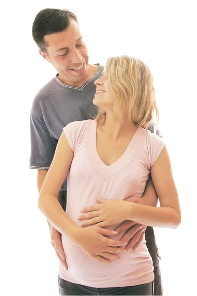 Mujer embarazada con un hombre — Foto de Stock