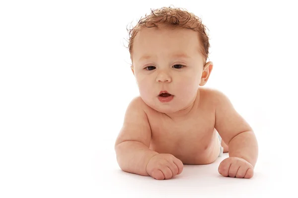 Infant baby on white background — Stock Photo, Image