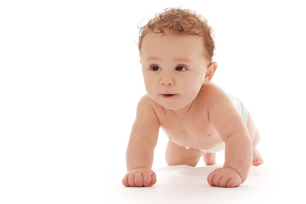 Bambino neonato su sfondo bianco — Foto Stock