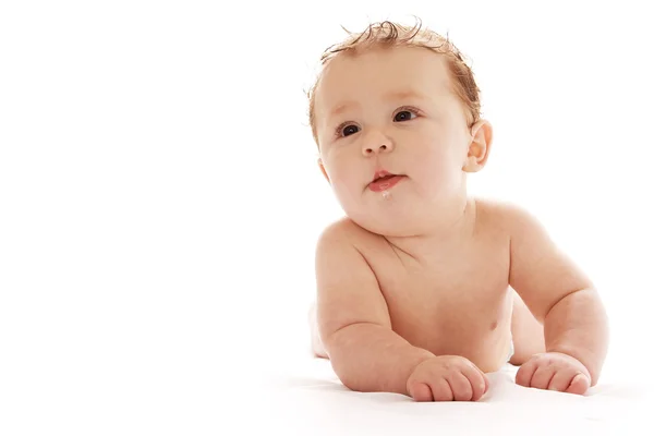 Spädbarn baby på vit bakgrund — Stockfoto