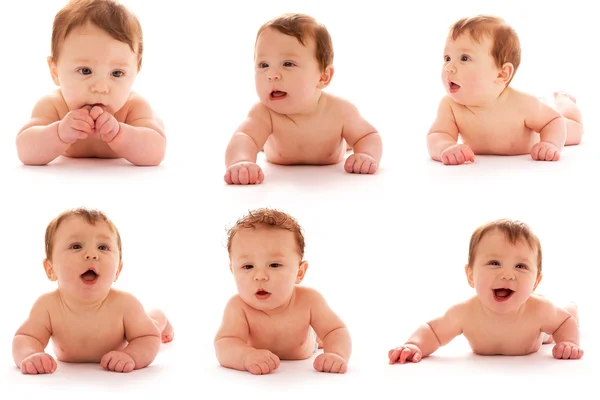 Colección de bebé niño sobre fondo blanco — Foto de Stock