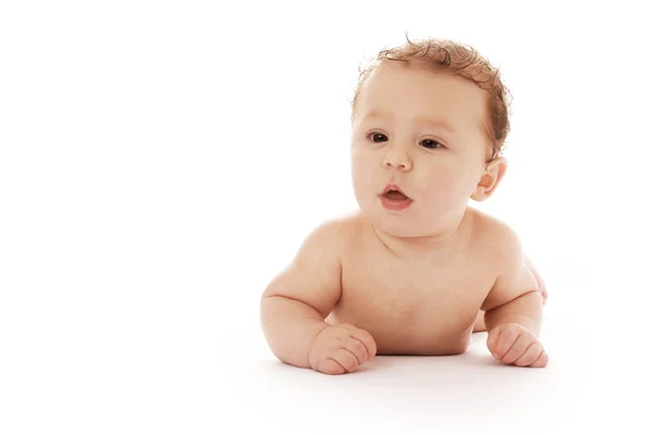 Yenidoğan bebek beyaz zemin üzerine — Stok fotoğraf