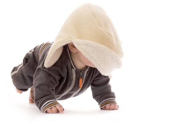 One cute little newborn baby in a hat — Stock Photo, Image