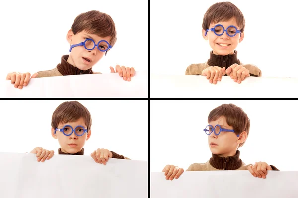 Samling av en ung pojke på en vit bakgrund — Stockfoto