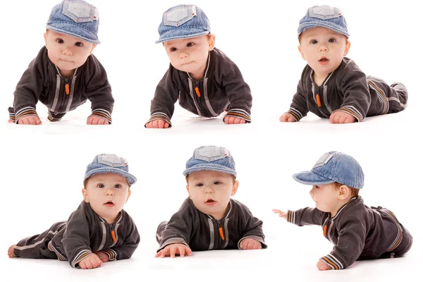 Colección lindo recién nacido niño pequeño — Foto de Stock