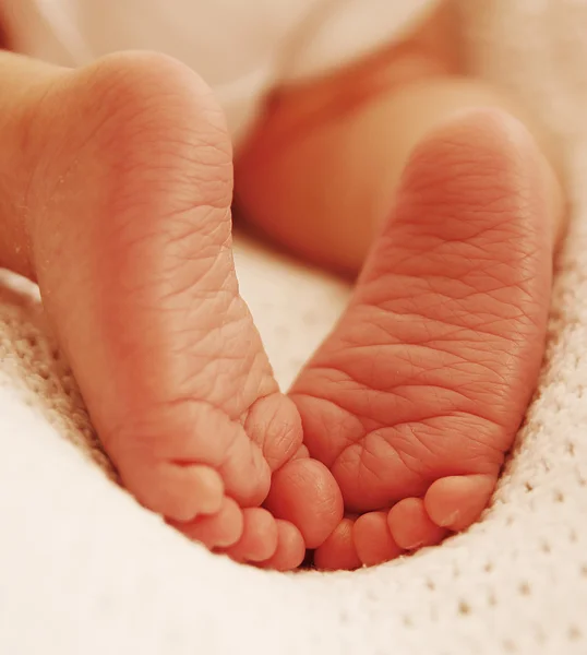 Füße von Neugeborenem — Stockfoto