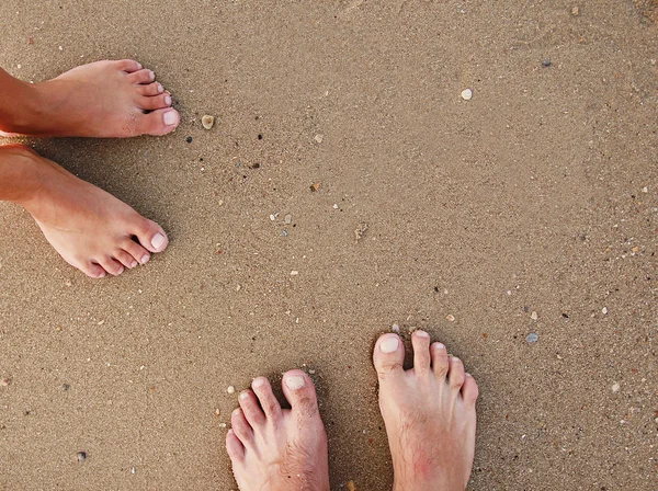 海滨的脚印 — 图库照片