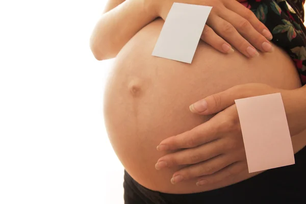 Schwangere mit Aufklebern — Stockfoto