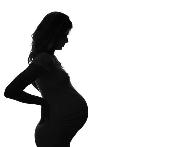 Silhouette of a pregnant woman — Stock Photo, Image