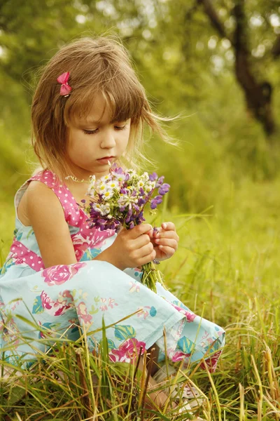 A természet gyönyörű kislány — Stock Fotó