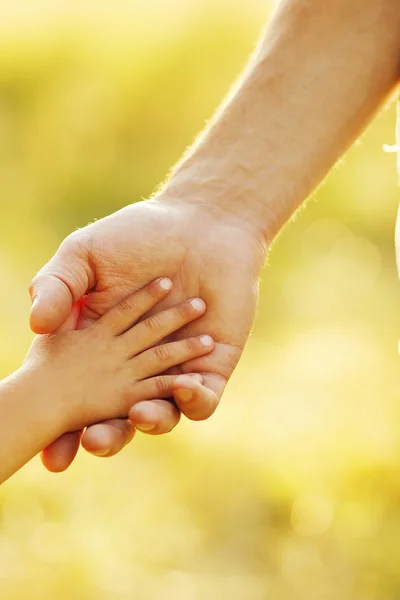 Parent holds child's hand — Stock Photo, Image