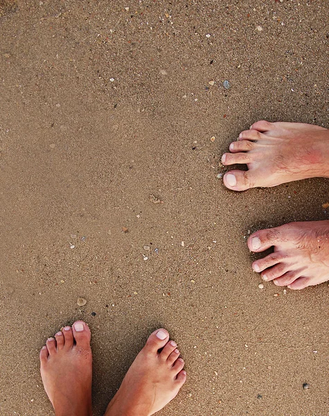 Love couple footprints — Stock Photo, Image