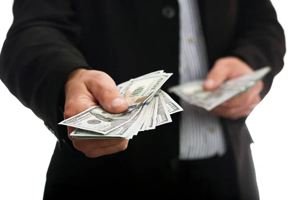 Bir Adamının Elinde Çok Para Var — Stok fotoğraf