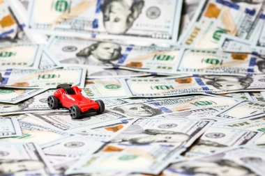 dollars on a white background money for auto business concept bank in a pandemic