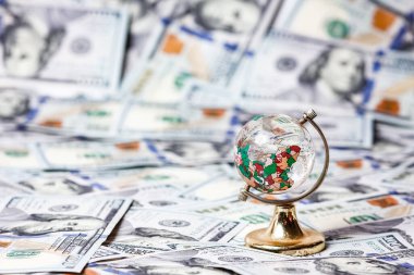 dollars background shopping cart business concept bank in pandemic