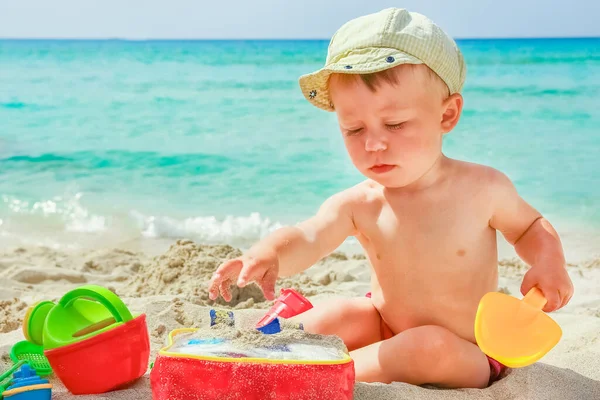 Glückliches Kind Strand Der Natur Zyperns — Stockfoto