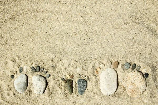 Pés Uma Família Pedras Mar Verão — Fotografia de Stock