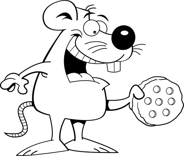 Ratón con queso — Vector de stock