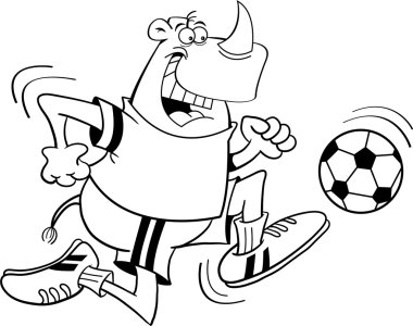 futbol oynarken gergedan