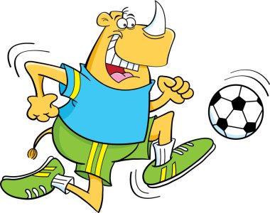 futbol oynarken gergedan