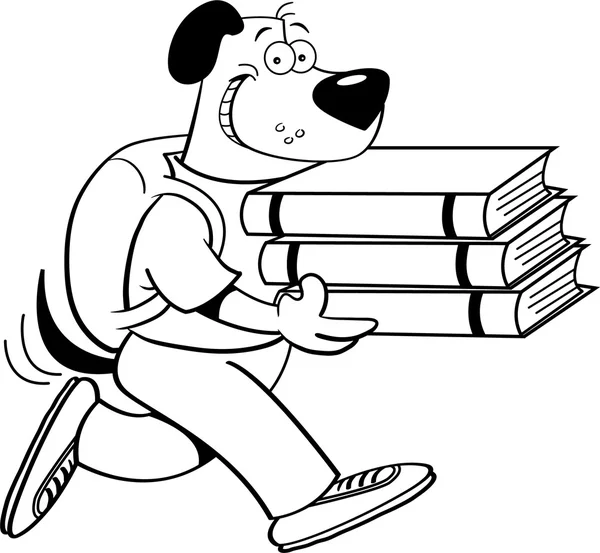 Estudiante perro — Vector de stock