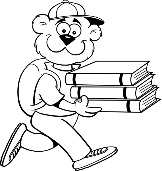 Estudiante de oso de peluche — Vector de stock