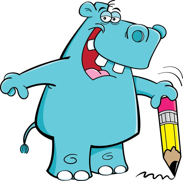 Estudante Hippo — Vetor de Stock