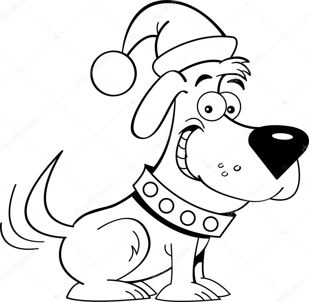 Santa Dog ⬇ Vector Image by © kenbenner | Vector Stock 12830943
