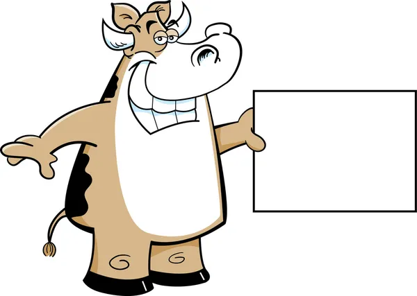 Корова держит табличку — стоковый вектор