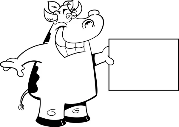 Αγελάδα που κρατάει μια πινακίδα — Διανυσματικό Αρχείο